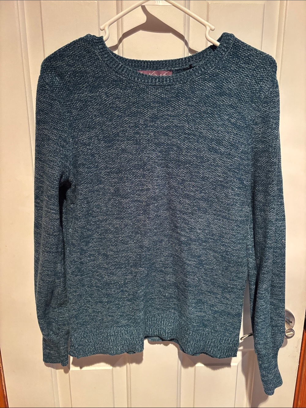 Gloria Vanderbilt Teal Crewneck Pullover Sweater